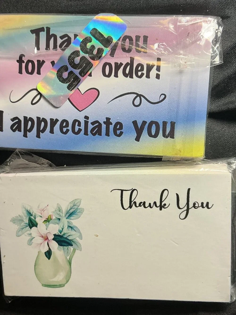 ★ 50 Double Sided Thank You Cards Small Business Package Inserts Floral